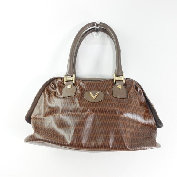 VINTAGE Valentino Bag Womens Leather Shoulder Purse Logo Handbag MARIO VALENTINO - Picture 2 of 14